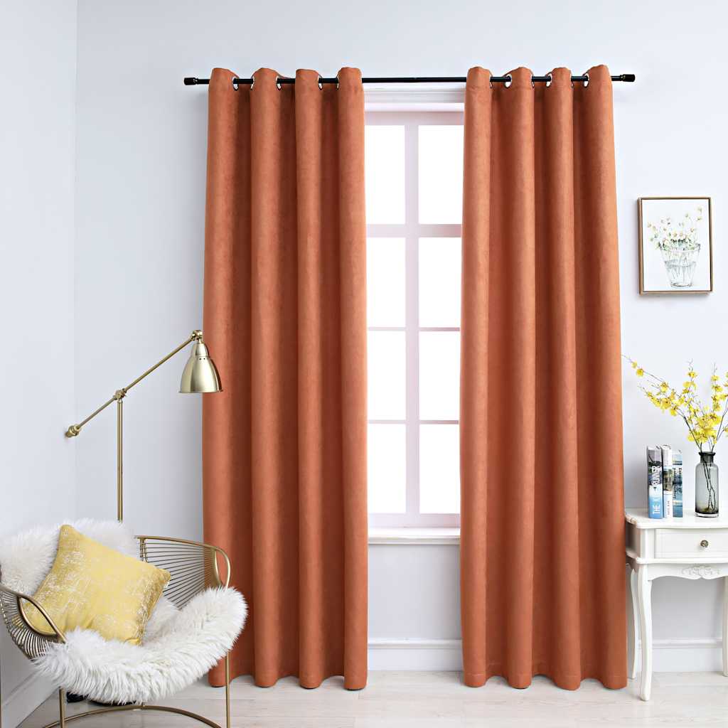 Vidaxl rideaux occlusive avec anneaux 2 st 140x245 cm Couleur de rouille