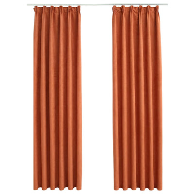 Vidaxl rideaux occlusion avec crochets 2 st 140x175 cm de rouille -colored