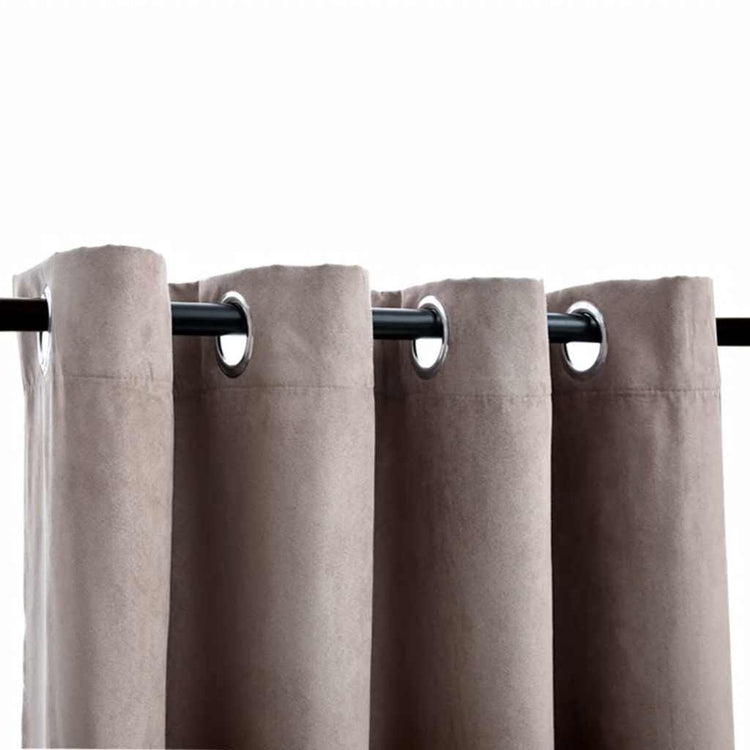 Rideau vidaxl accablant avec des anneaux en métal 2 st 140x175 cm taupe