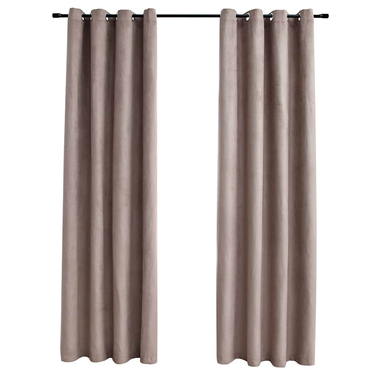 Rideau vidaxl accablant avec des anneaux en métal 2 st 140x225 cm taupe