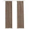 Vidaxl rideaux occlusion avec des crochets 2 PCS 140x175 cm taupe