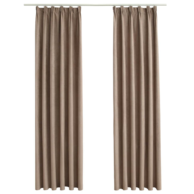 Vidaxl rideaux occlusion avec des crochets 2 PCS 140x175 cm taupe