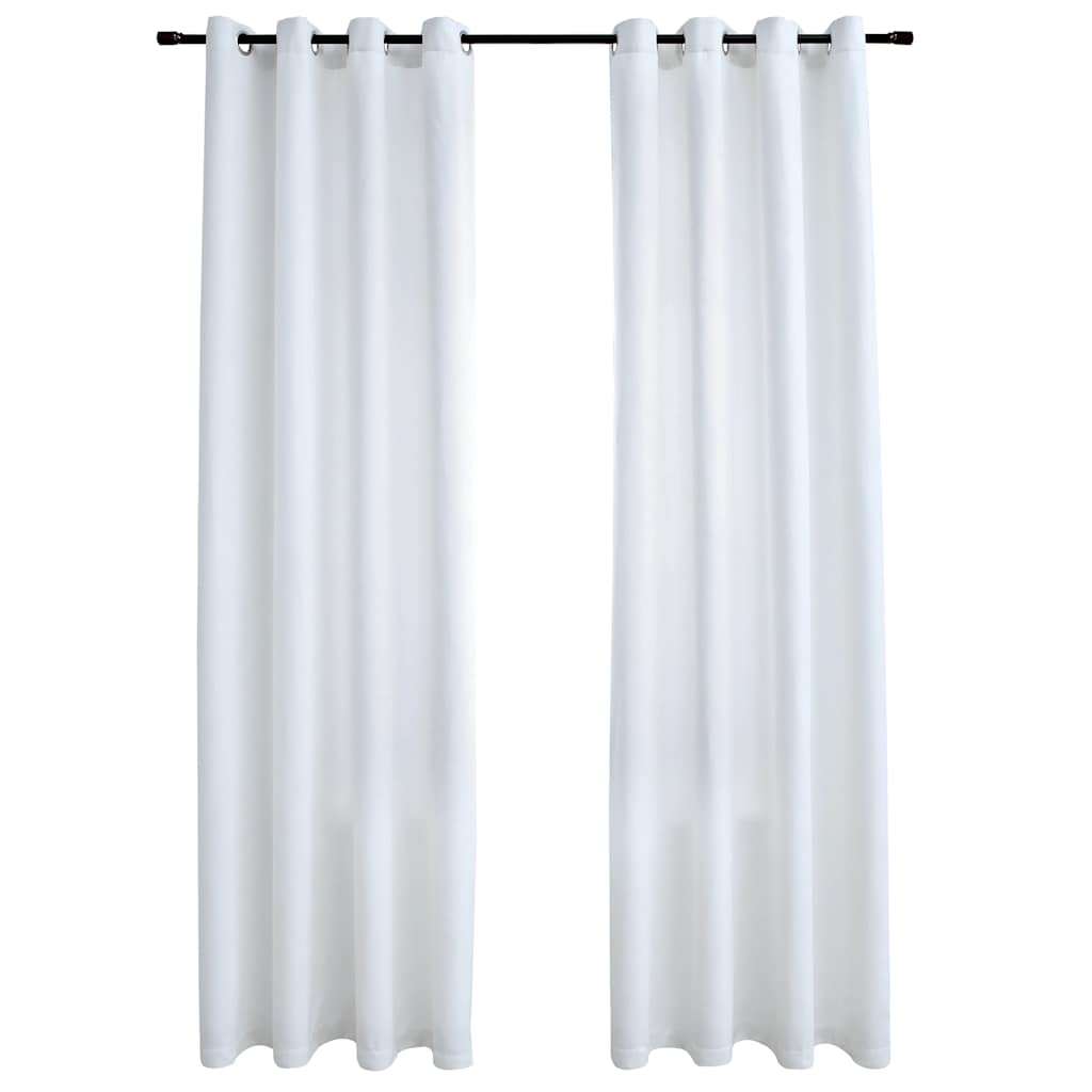Vidaxl rideaux Blackout avec anneaux 2 ST 140x175 cm blanc cassé