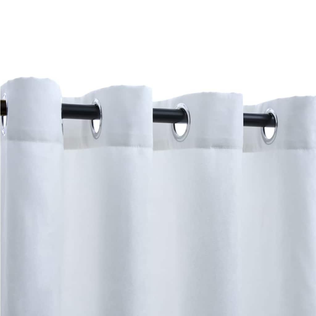 Vidaxl rideaux s'assombrissant avec des anneaux 2 ST 140x225 cm-blanc-blanc