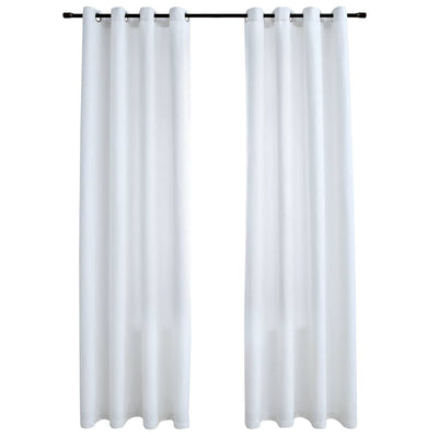 Vidaxl rideaux Blackout avec des anneaux 2 ST 140x245 cm blanc cassé