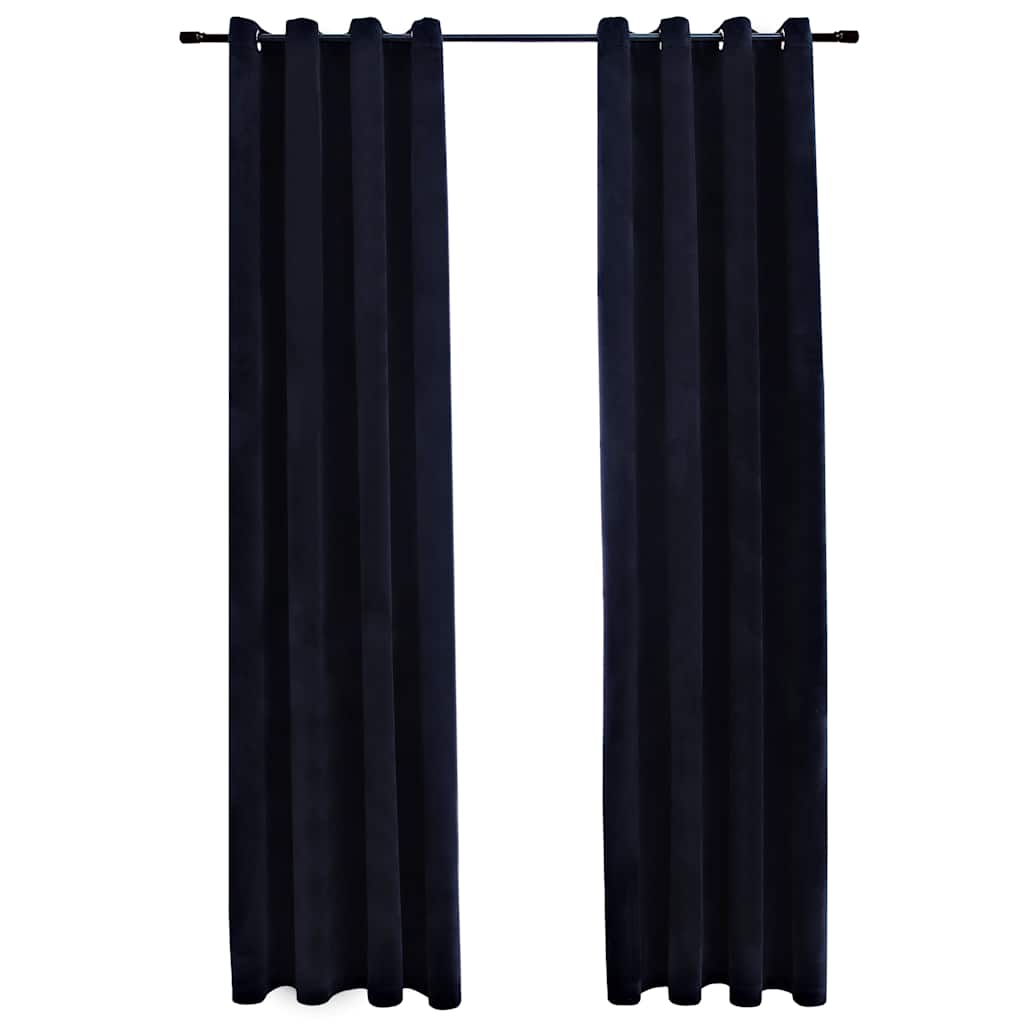 Vidaxl rideau noir avec anneaux 2 st 140x175 cm en velours noir