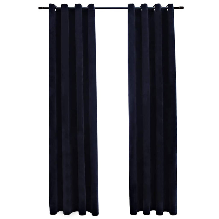 Vidaxl rideau noir avec anneaux 2 st 140x175 cm en velours noir