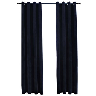 Vidaxl rideau noir avec anneaux 2 st 140x225 cm en velours noir