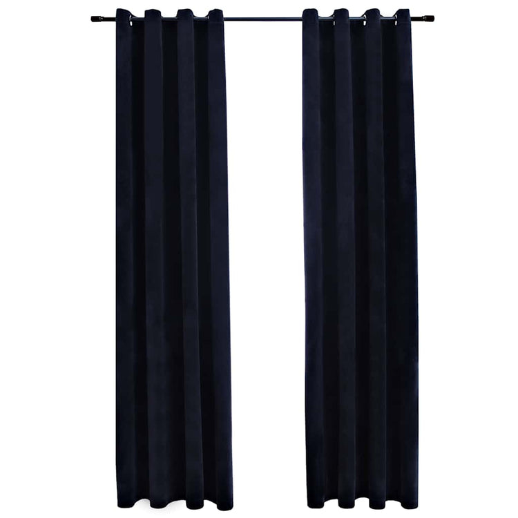 Vidaxl rideau noir avec anneaux 2 st 140x225 cm en velours noir