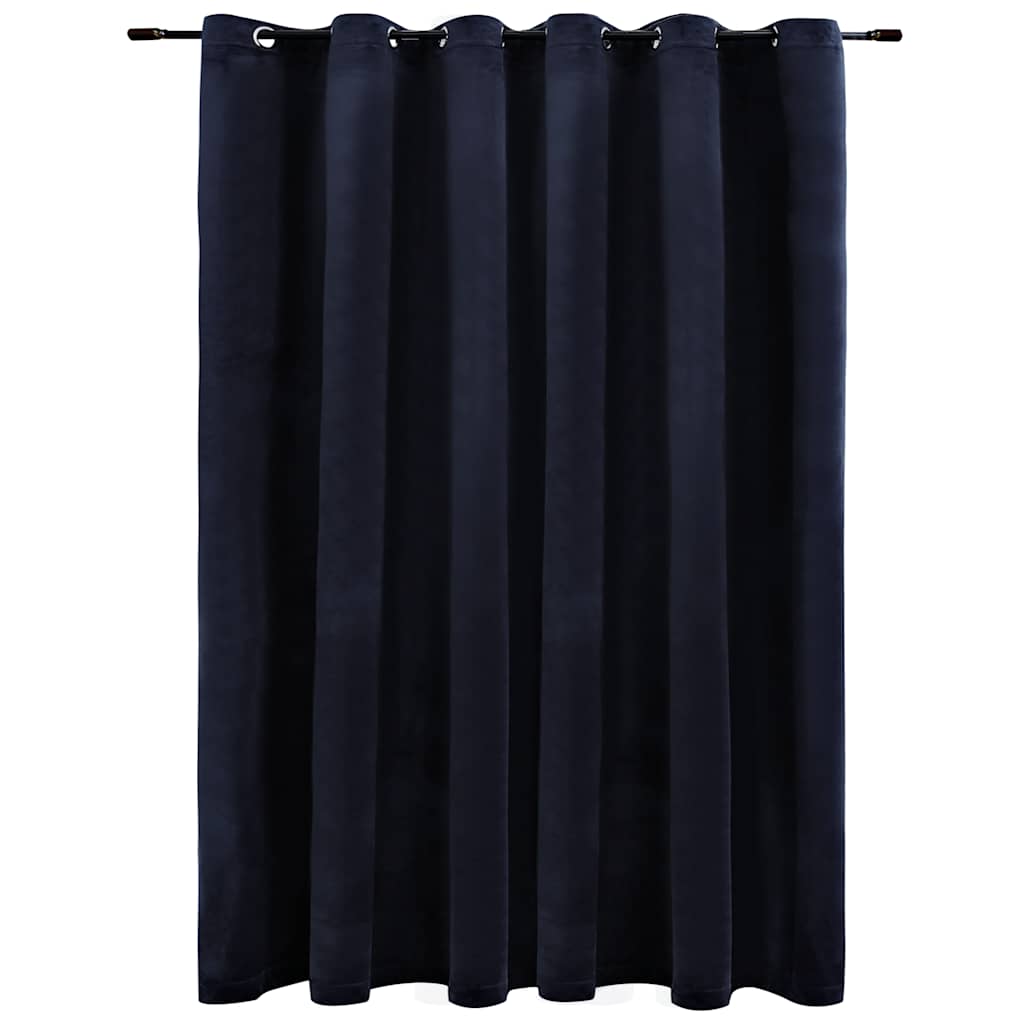 Vidaxl rideau noir avec anneaux 290x245 cm en velours noir
