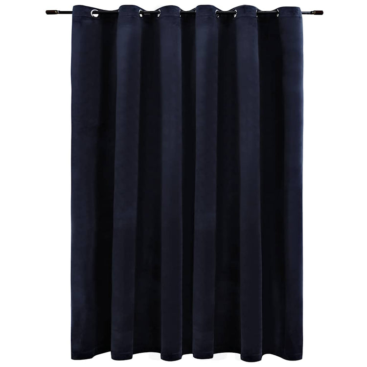 Vidaxl rideau noir avec anneaux 290x245 cm en velours noir