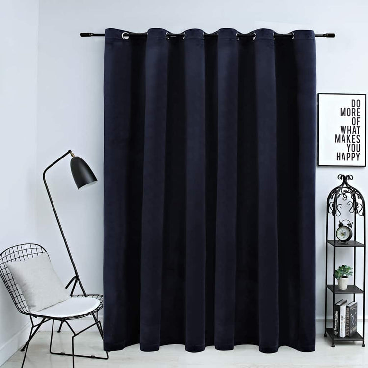 Vidaxl rideau noir avec anneaux 290x245 cm en velours noir