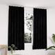 Vidaxl rideaux Blackout 2 Sts avec crochets 140x175 cm en velours noir
