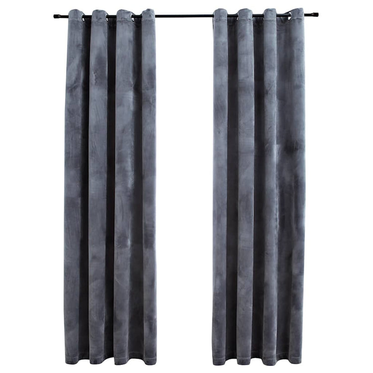 Vidaxl rideau noir avec anneaux 2 st 140x245 cm en velours noir