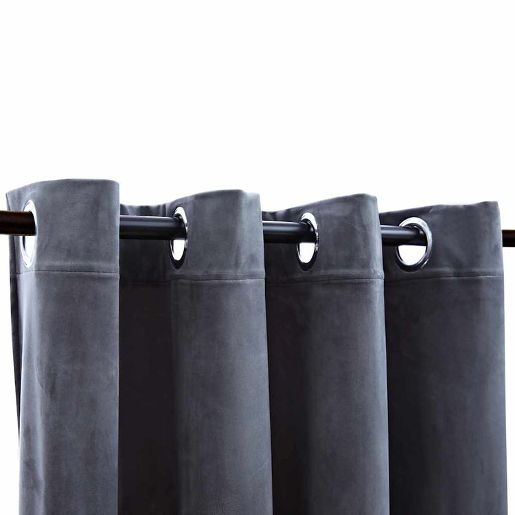 Vidaxl rideau noir avec anneaux 2 st 140x245 cm en velours noir