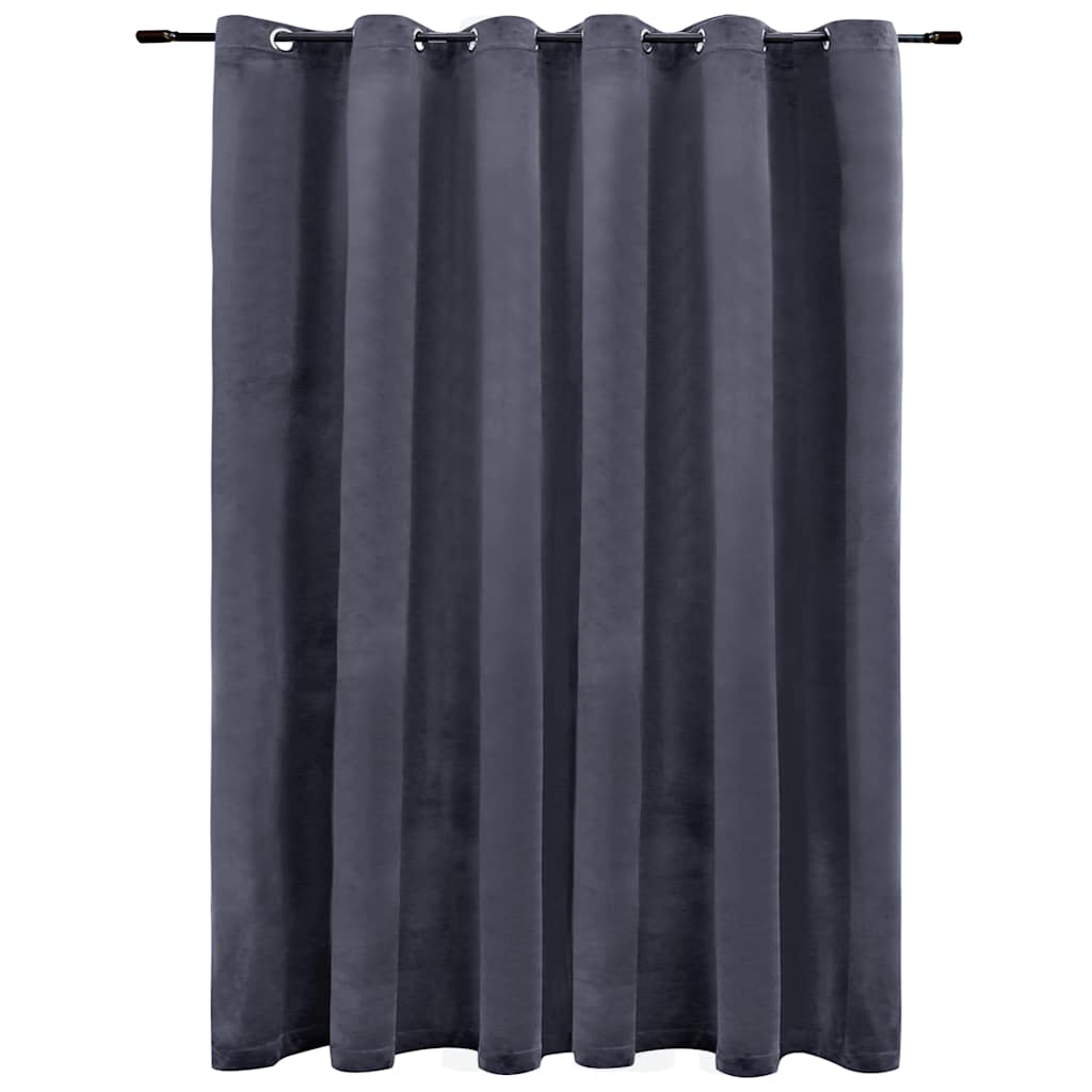 Vidaxl rideau noir avec anneaux 290x245 cm en velours anthracite