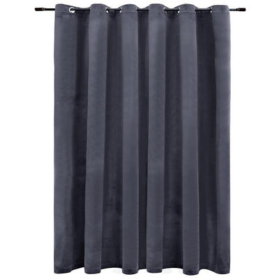 Vidaxl rideau noir avec anneaux 290x245 cm en velours anthracite