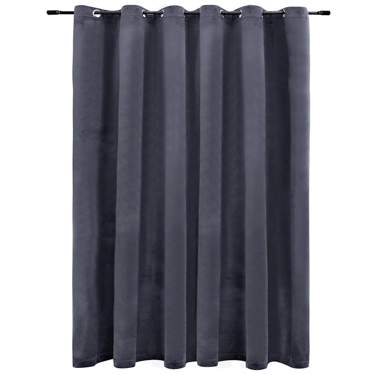 Vidaxl rideau noir avec anneaux 290x245 cm en velours anthracite