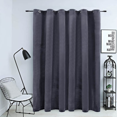 Vidaxl rideau noir avec anneaux 290x245 cm en velours anthracite