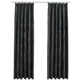 Vidaxl rideaux occluls 2 m avec des crochets 140x245 cm en velours anthracite - afbeelding 2