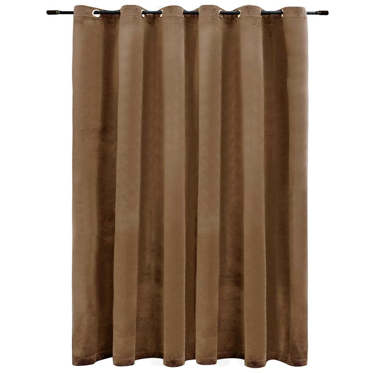 Rideau vidaxl accablant avec des anneaux 290x245 cm en velours beige