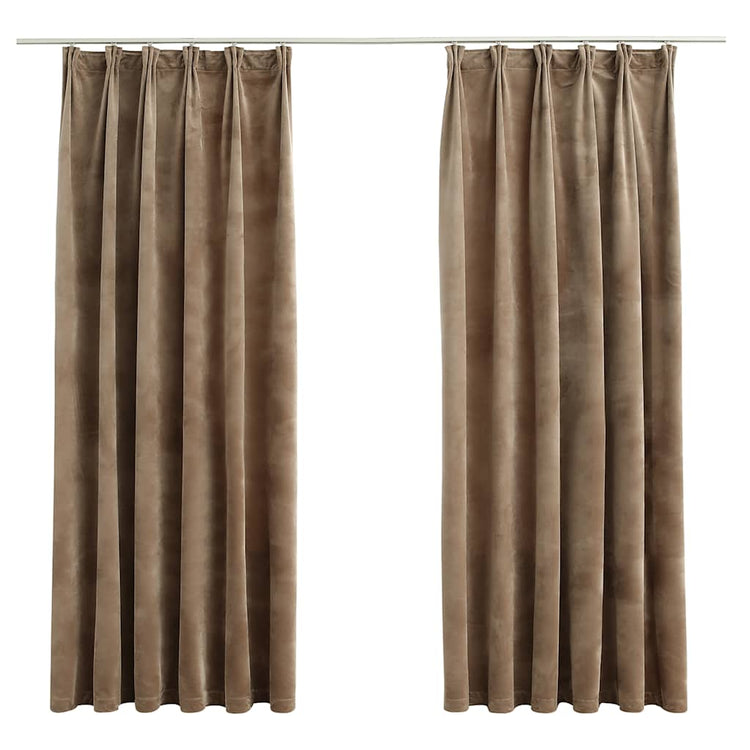 Vidaxl rideaux occluls 2 sts avec crochets 140x175 cm en velours beige