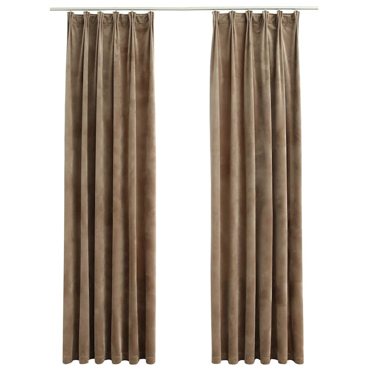 Vidaxl rideaux Blackout 2 Sts avec crochets 140x245 cm en velours beige