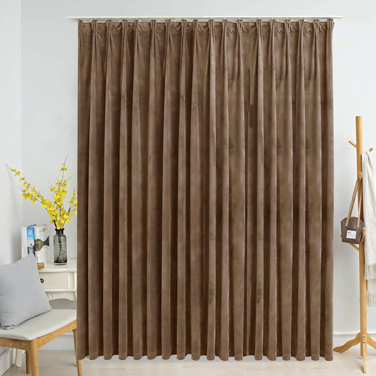 Vidaxl rideau occlusion avec crochets 290x245 cm en velours beige