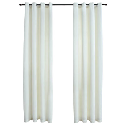 Vidaxl rideau noir avec anneaux 2 st 140x225 cm crème en velours
