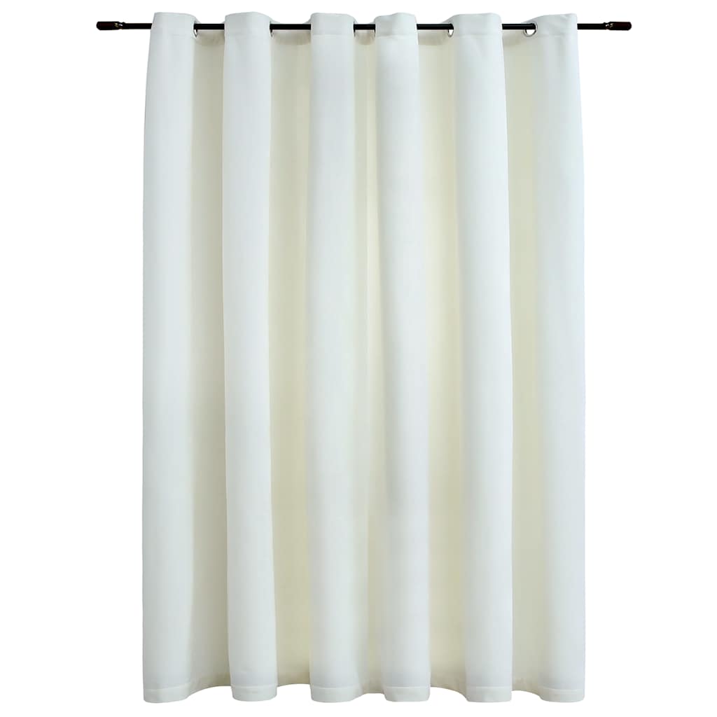 Rideau vidaxl accablant avec des anneaux 290x245 cm crème en velours