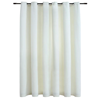 Rideau vidaxl accablant avec des anneaux 290x245 cm crème en velours