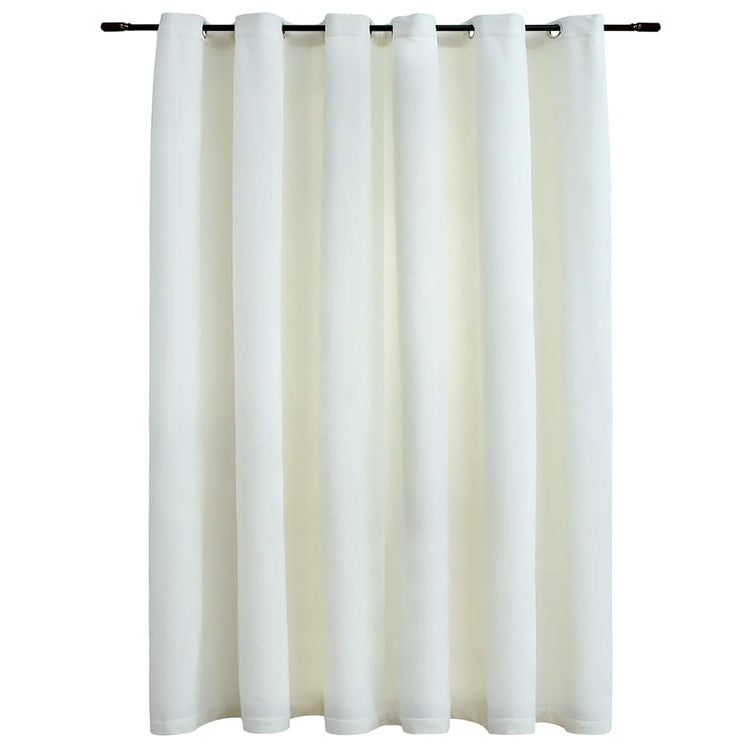 Rideau vidaxl accablant avec des anneaux 290x245 cm crème en velours