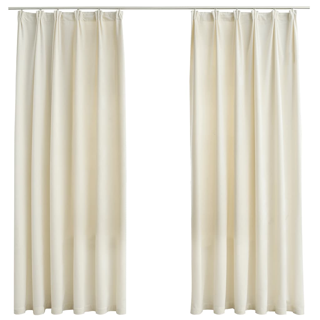 Vidaxl rideaux Blackout 2 STS avec crochets 140x175 cm de crème en velours
