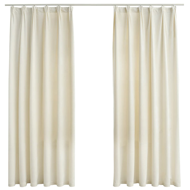 Vidaxl rideaux Blackout 2 STS avec crochets 140x175 cm de crème en velours