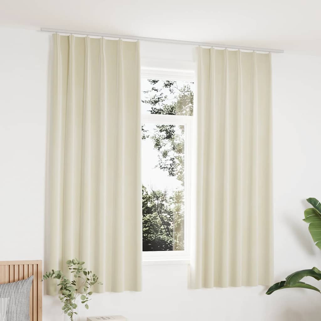Vidaxl rideaux Blackout 2 STS avec crochets 140x175 cm de crème en velours