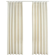 Vidaxl rideaux Blackout 2 STS avec crochets 140x225 cm Cream en velours - afbeelding 2