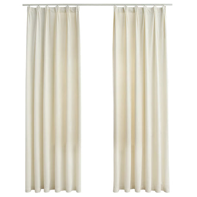 Vidaxl rideaux Blackout 2 STS avec crochets 140x225 cm Cream en velours