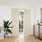 Vidaxl rideaux Blackout 2 STS avec crochets 140x225 cm Cream en velours - afbeelding 1