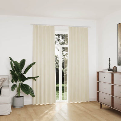 Vidaxl rideaux Blackout 2 STS avec crochets 140x225 cm Cream en velours