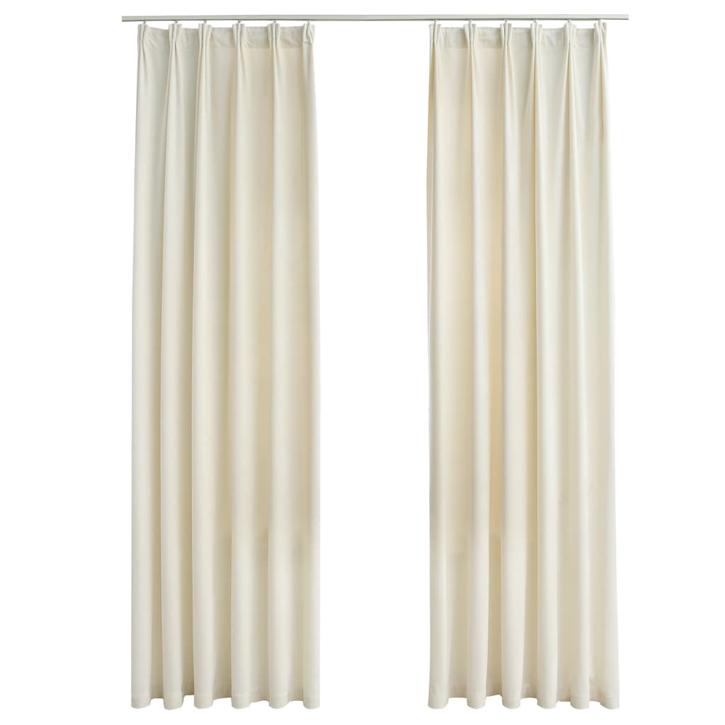Vidaxl rideaux Blackout 2 STS avec crochets 140x245 cm de crème en velours