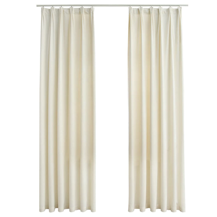 Vidaxl rideaux Blackout 2 STS avec crochets 140x245 cm de crème en velours