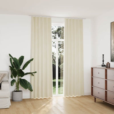 Vidaxl rideaux Blackout 2 STS avec crochets 140x245 cm de crème en velours