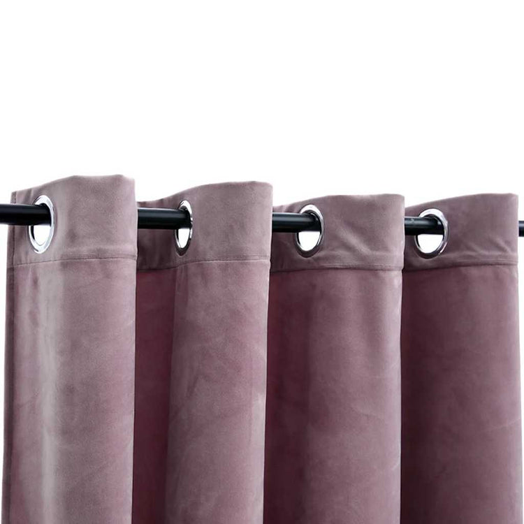 Vidaxl rideaux Blackout avec anneaux 2 st 140x245 cm en velours rose