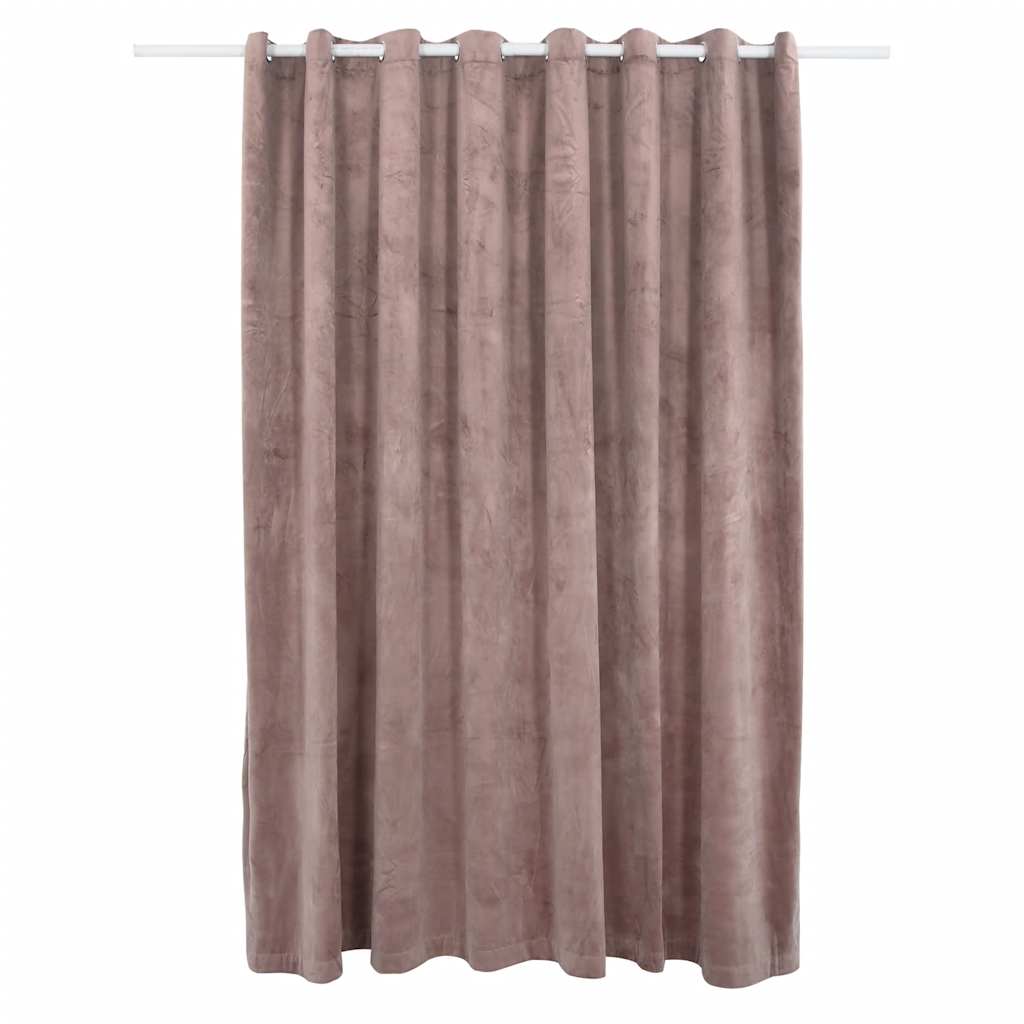 Rideau vidaxl accablant avec des anneaux 290x245 cm en velours rose
