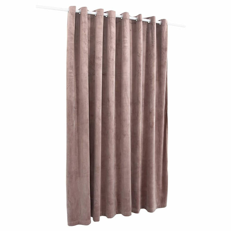 Rideau vidaxl accablant avec des anneaux 290x245 cm en velours rose