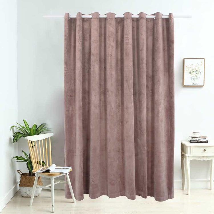 Rideau vidaxl accablant avec des anneaux 290x245 cm en velours rose
