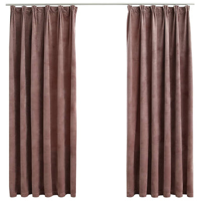 Vidaxl rideaux Blackout 2 Sts avec crochets 140x175 cm en velours rose