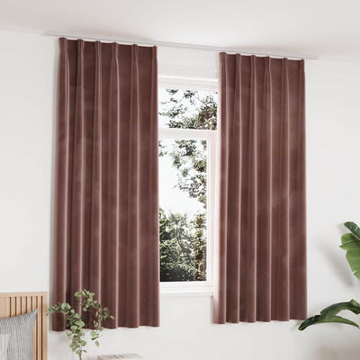 Vidaxl rideaux Blackout 2 Sts avec crochets 140x175 cm en velours rose