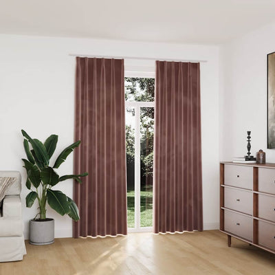 Vidaxl rideaux Blackout 2 Sts avec crochets 140x225 cm en velours rose