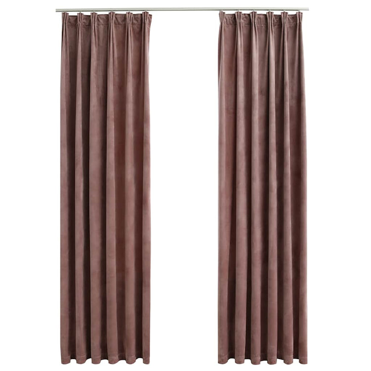 Vidaxl rideaux Blackout 2 Sts avec crochets 140x245 cm en velours rose